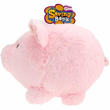 Xxl pluche spaarpot varken/spaarvarken roze 40 cm